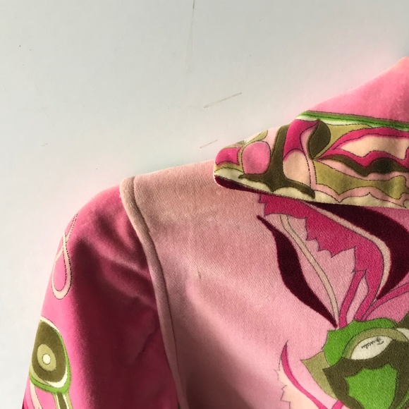Vintage Emilio Pucci Velvet Jacket Pinks n Green Tulips..🌷 - Picture 8 of 9